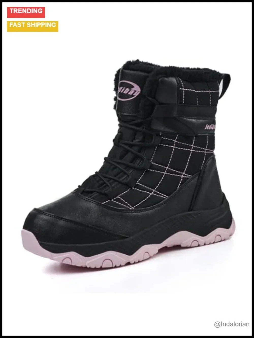 Waterproof Mid-Calf Snow Booties with Fleece Lining for Women